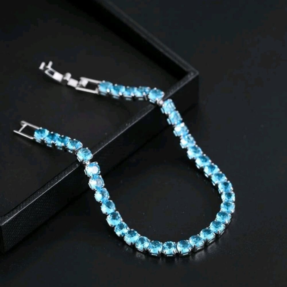 STERLING Silver Turquoise Tennis Bracelet